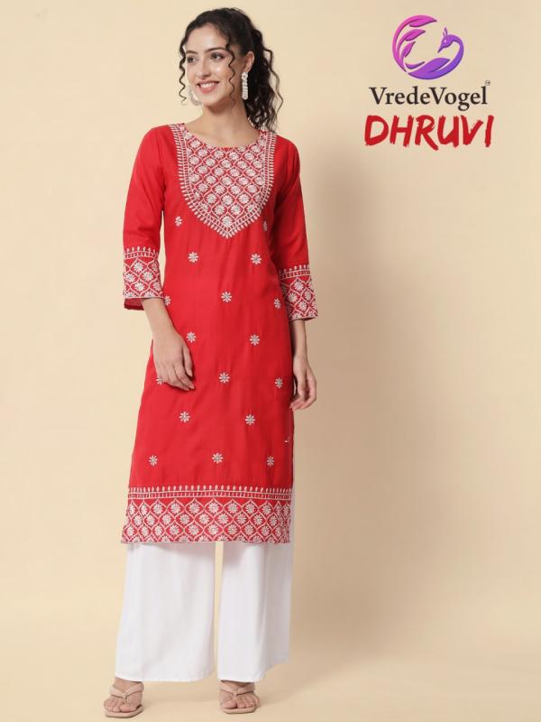 VredeVogel-Dhruvi Cotton Work Designer Exclusive Kurti collection